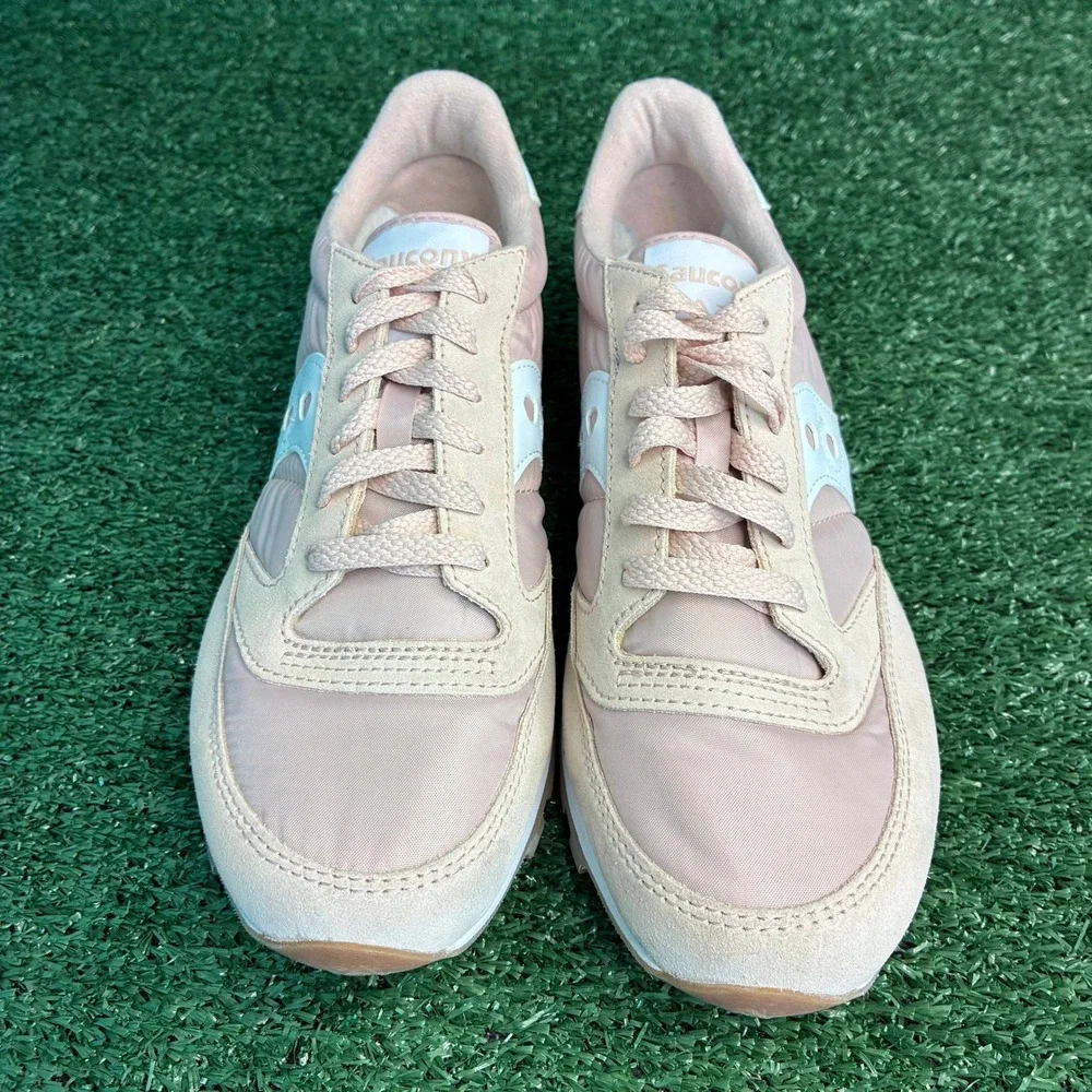 Saucony Jazz Low Pro S1866-261 Suede Nylon Retro Runner Sneaker Pink Womens Sz 9